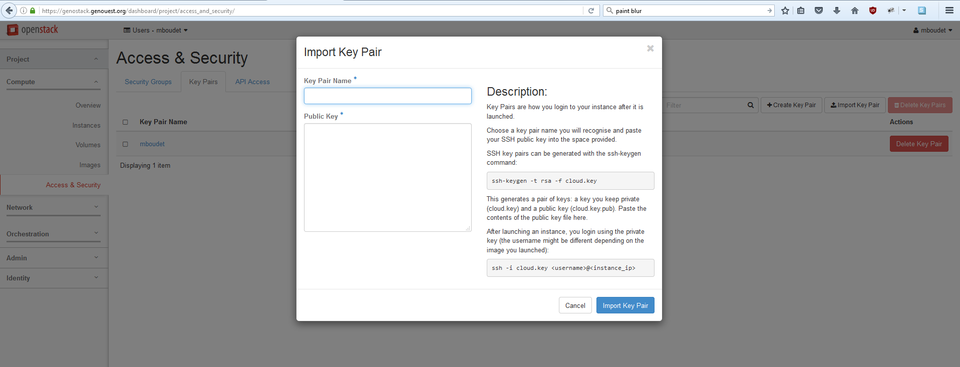 Genostack interface